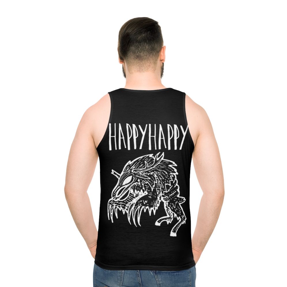 Happyhappy Wendigo Unisex White Tank Top - men back