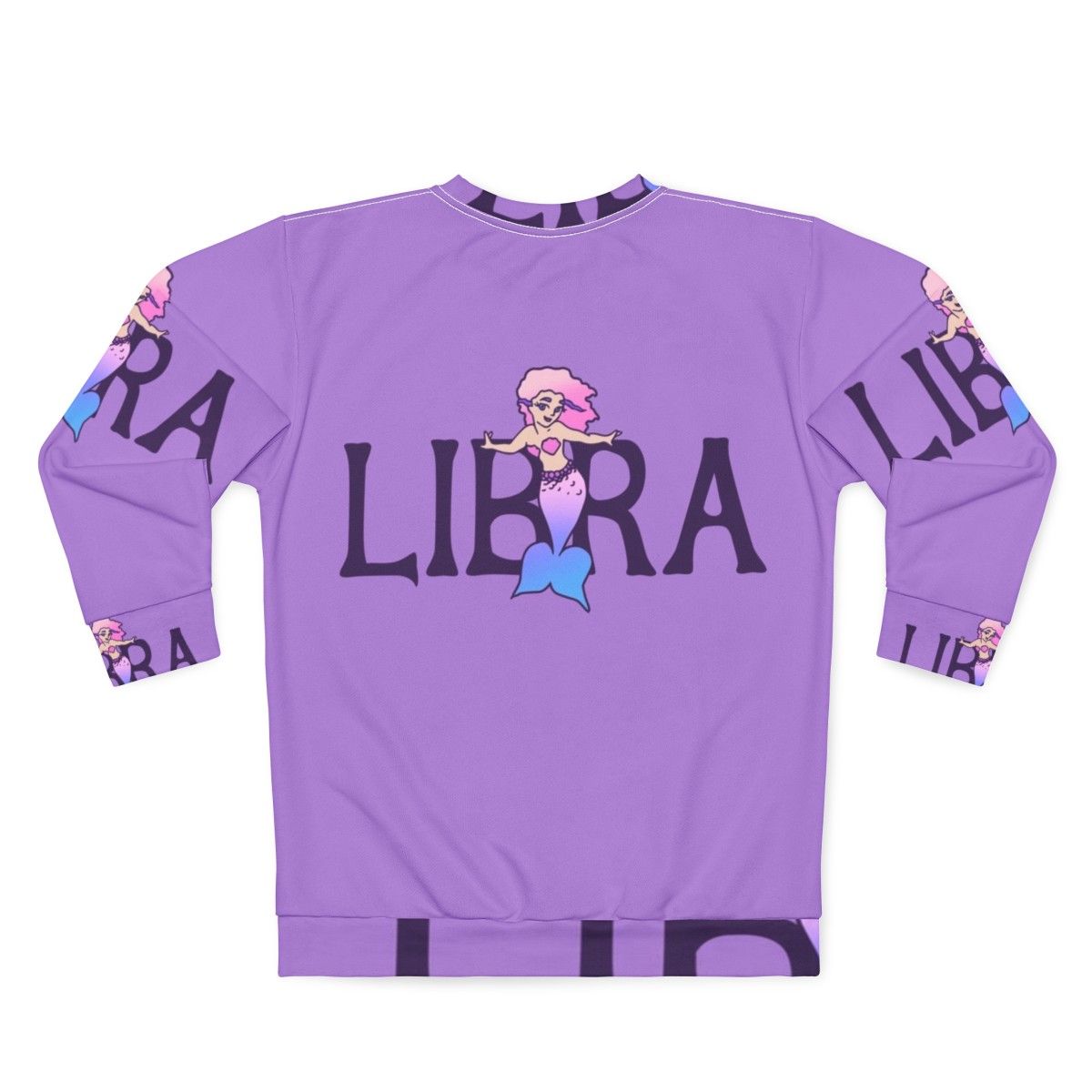 Libra mermaid sweatshirt with pink and constellation design - Back