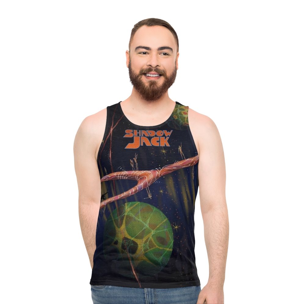 Shadowjack band merchandise unisex tank top with psychedelic space design - men