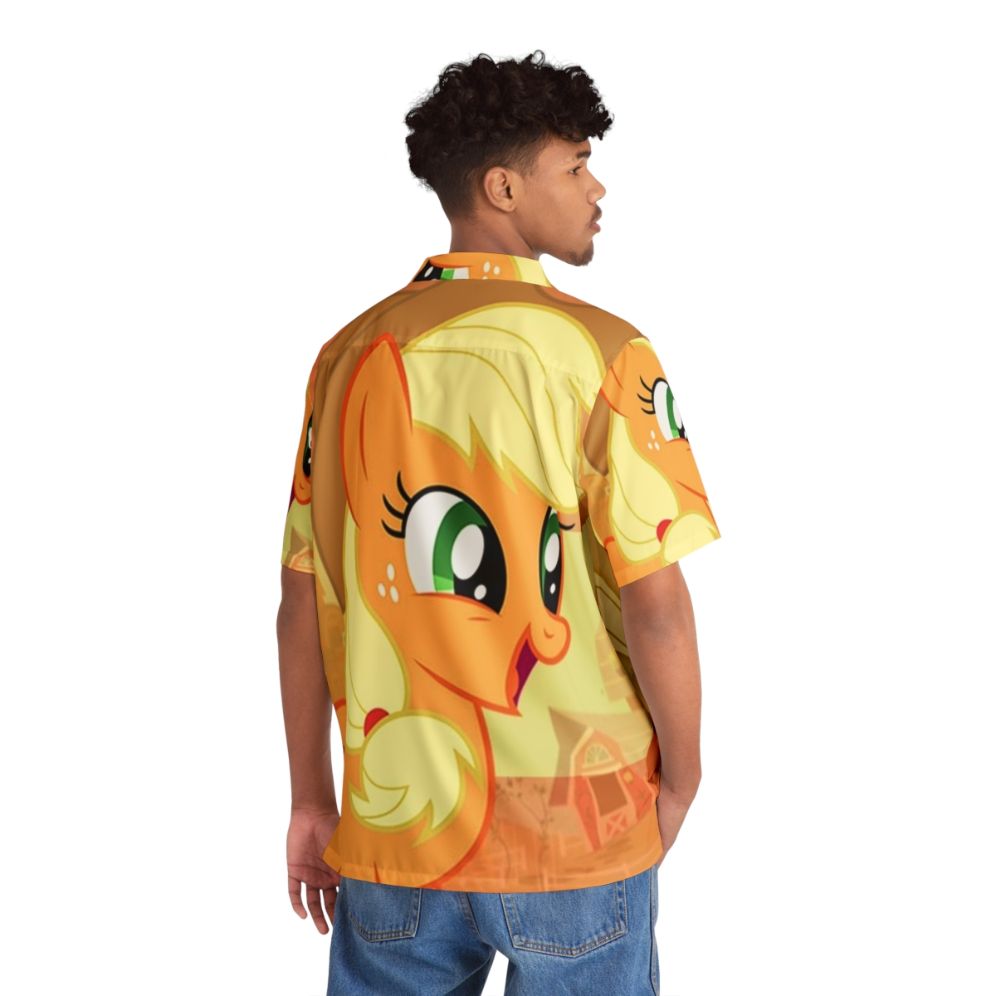 Applejack Hawaiian Shirt - Anime Pony Tropical Shirt - Flat lay