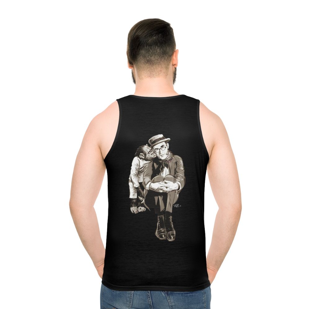 Harold Lloyd vintage illustration unisex tank top - men back