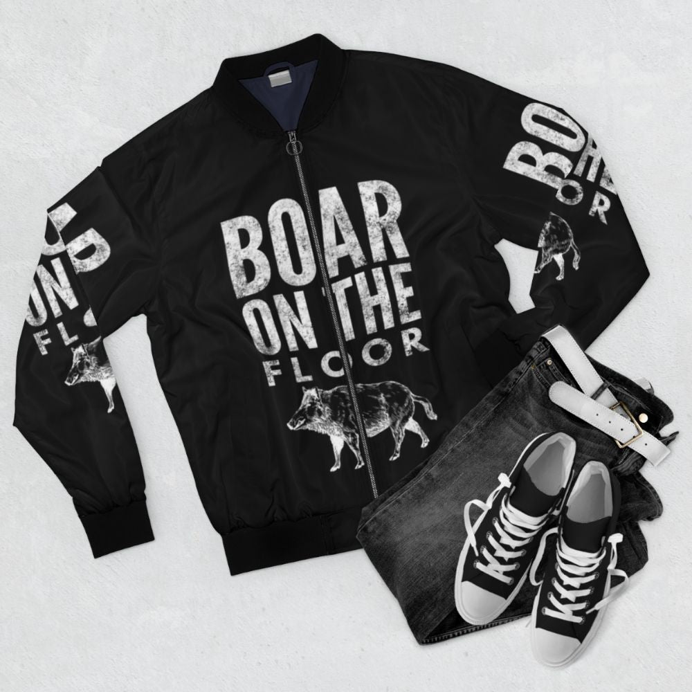 Boar bomber jacket with a stylish and unique design - Flat lay