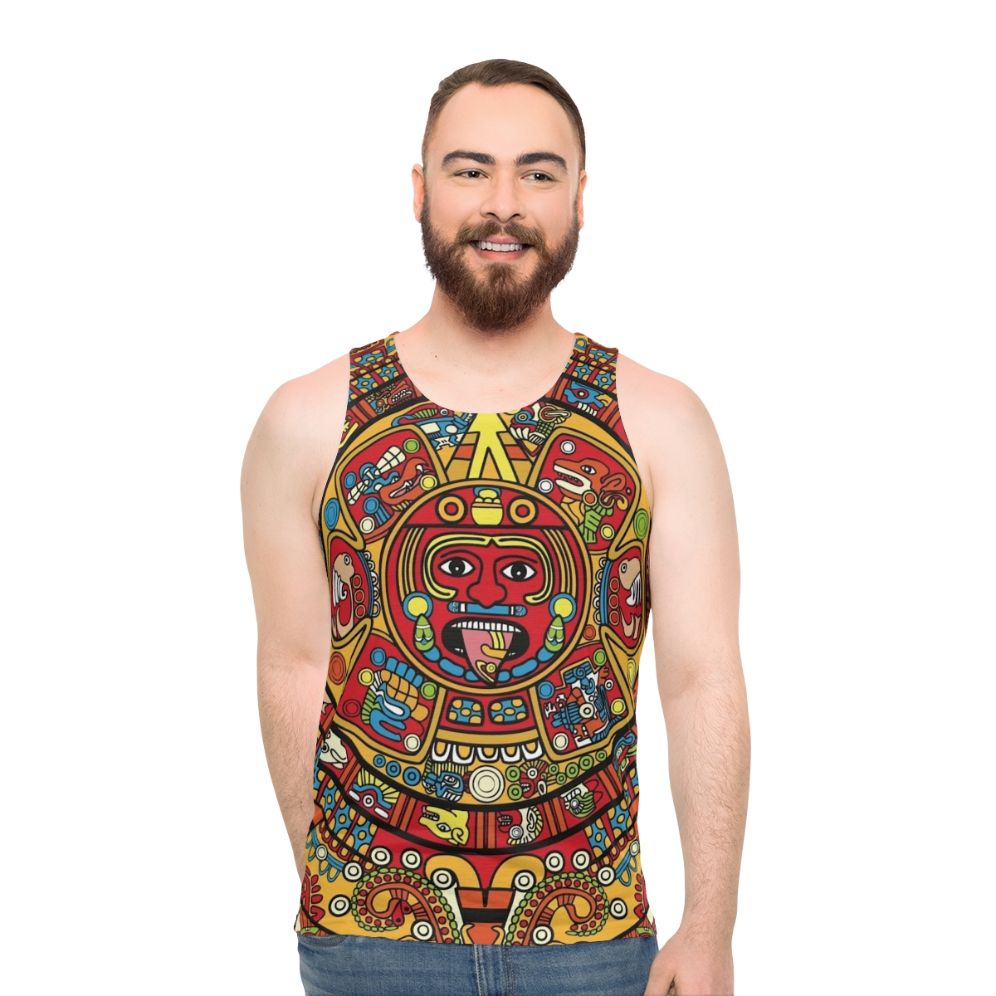 Mayan calendar unisex tank top - men