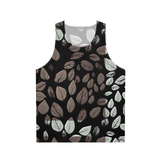 Desaturated leaves unisex tank top