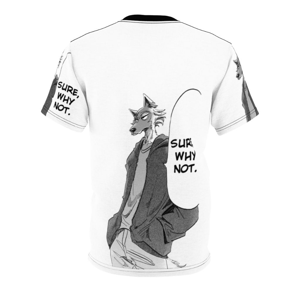 Anime-Inspired Wolf Graphic T-Shirt for Fans of Beastars, Legoshi, and Shoenen Manga - Back