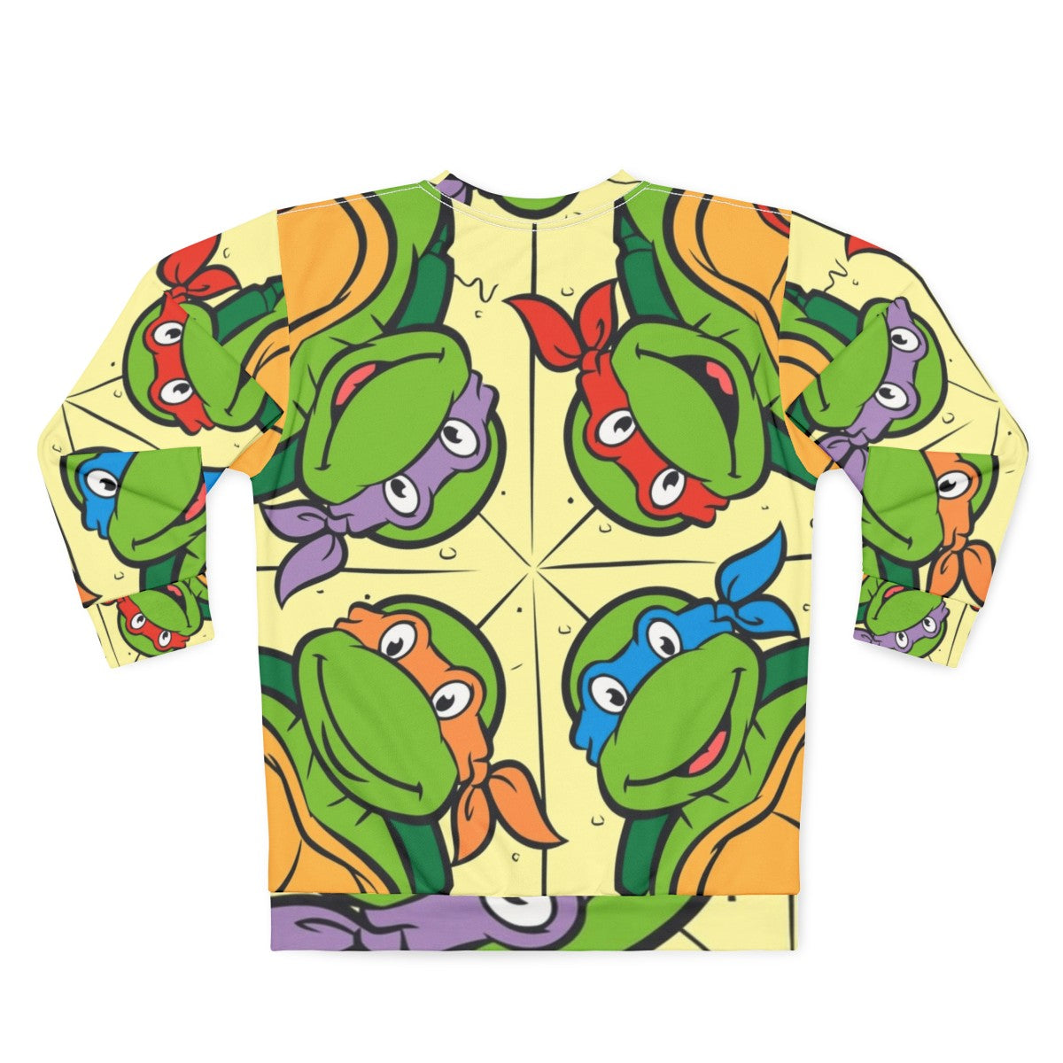 Retro 80s Pizza Time Teenage Mutant Ninja Turtles Sweatshirt - Back