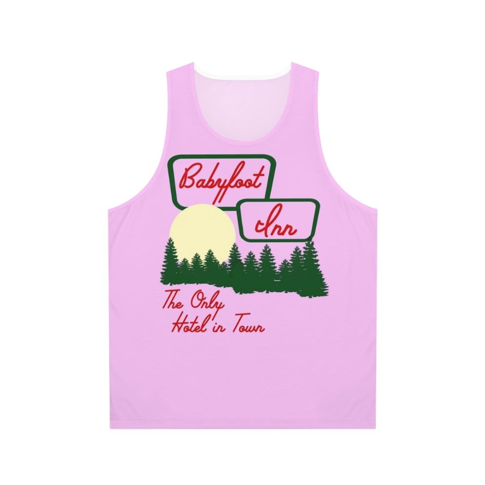 Vintage Unisex Babyfoot Inn Hotel Pink Tank Top