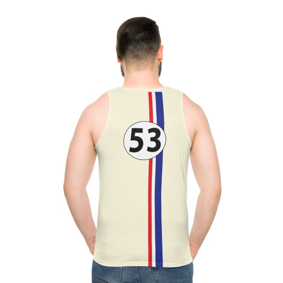 Vintage Herbie #53 racing car tank top - men back