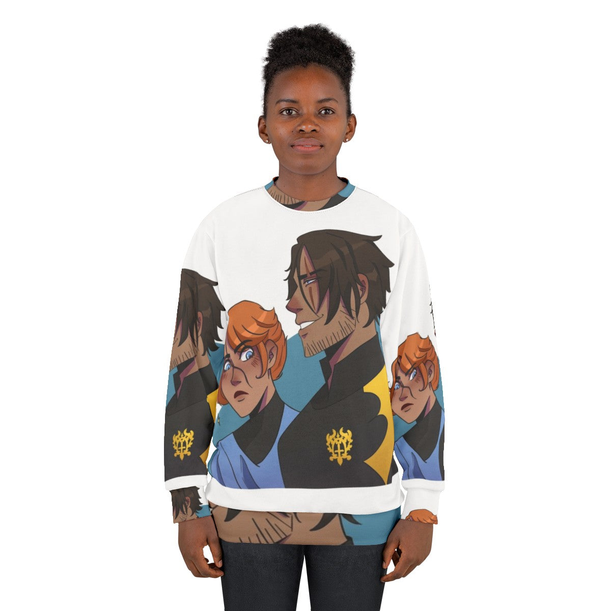 Castlevania inspired sweatshirt featuring the characters Sypha and Trevor Belmont - women