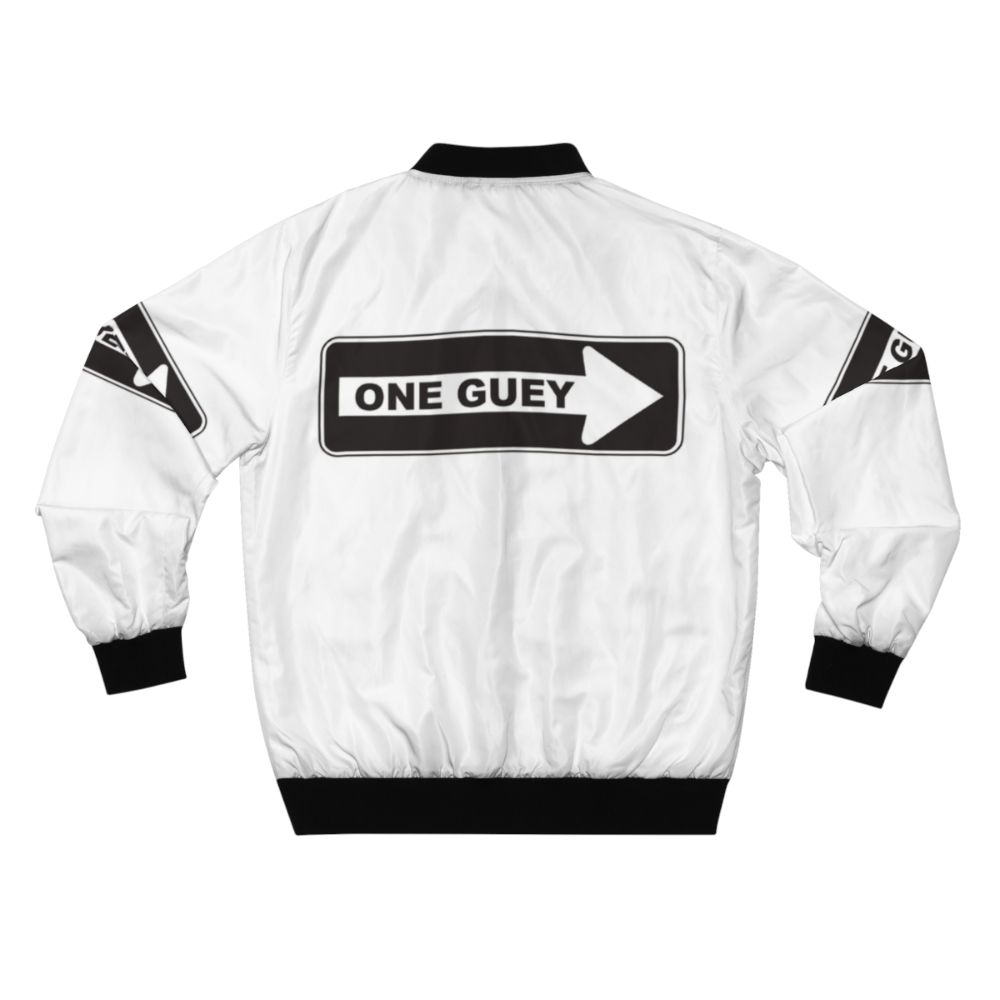 Chicano Guey Bomber Jacket featuring a stylish and sarcastic design - Back