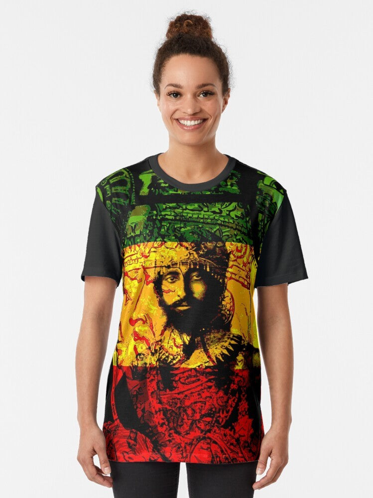 Rasta Haile Selassie Lion of Judah Graphic T-Shirt - Women