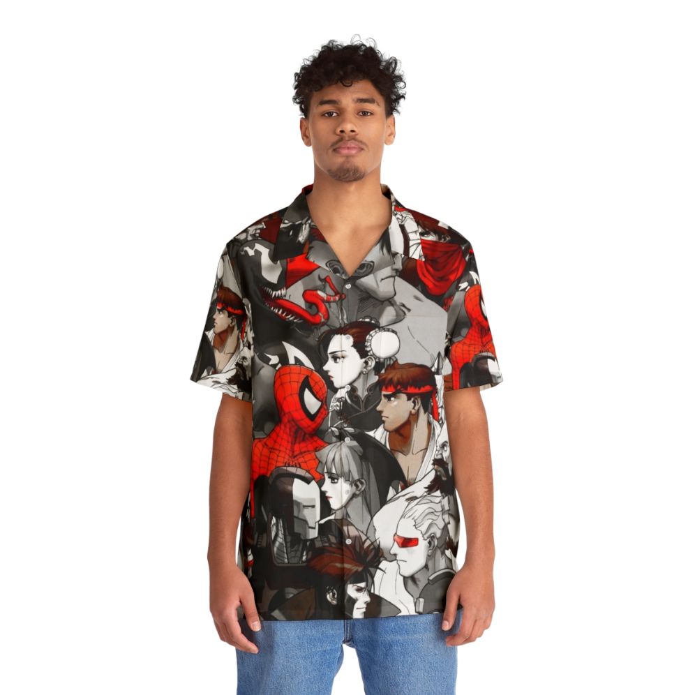 Marvel vs Capcom Red Hawaiian Shirt - People Front