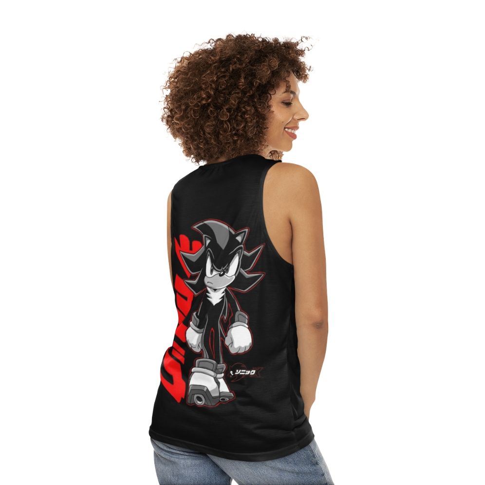 Sonic and Shadow anime inspired graphic unisex tank top - women back