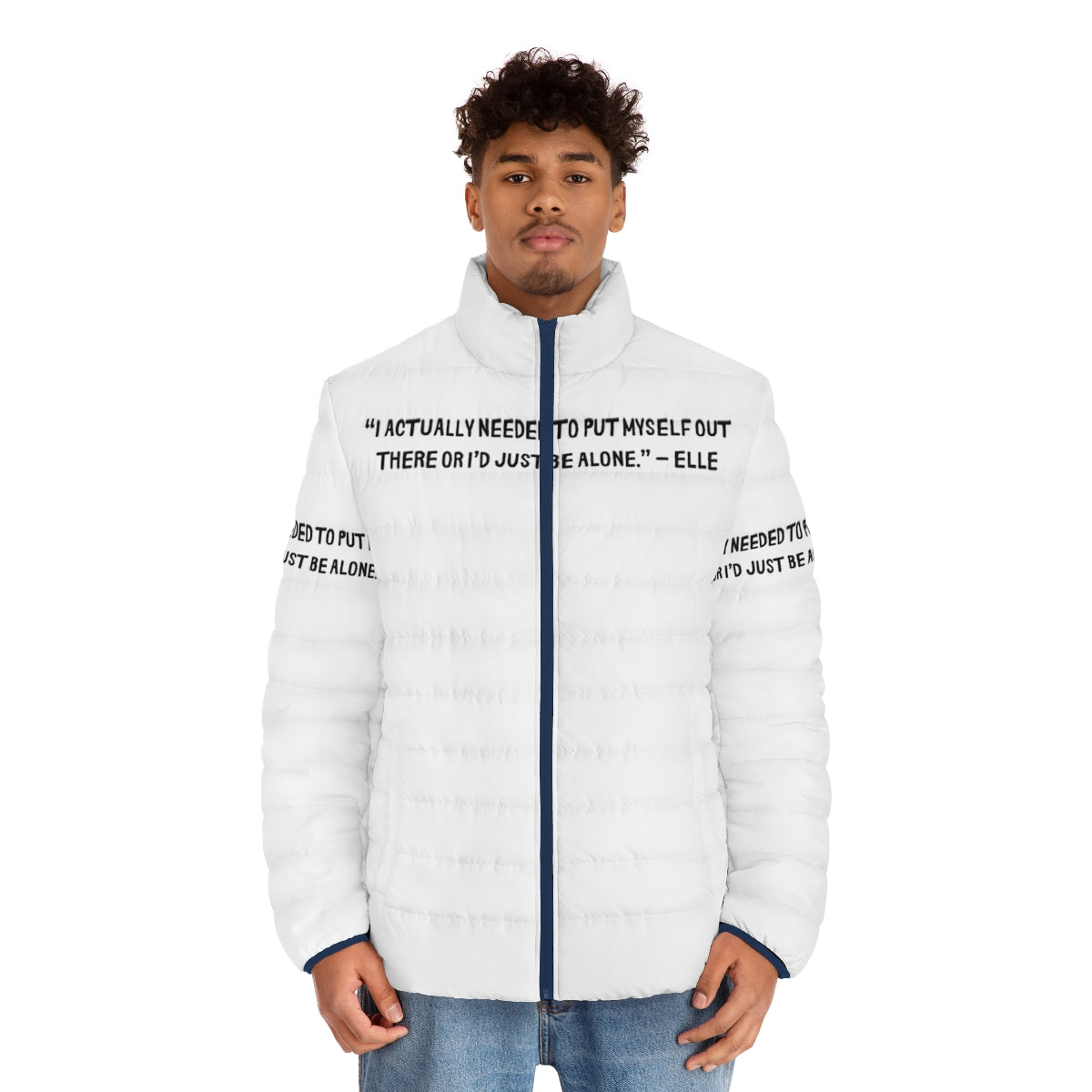 Heartstopper Gang Puffer Jacket with Fan Art and Quotes - men front