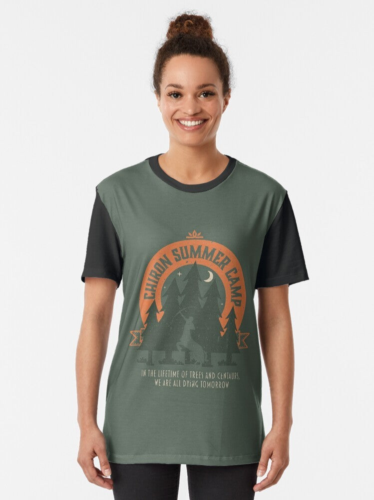 Chiron Summer Camp Graphic T-Shirt featuring a Chiron design inspired by the Song of Achilles - Women