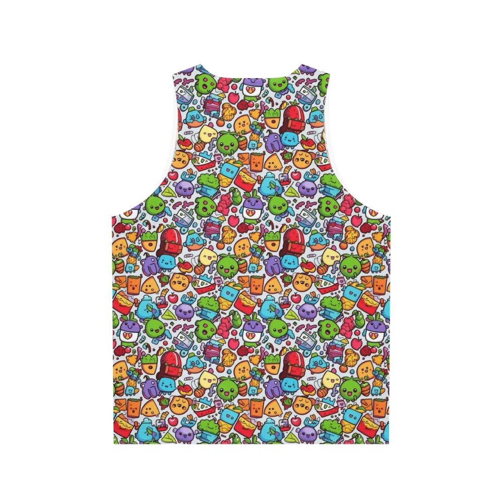 Hobbies Unisex Cartoon Tank Top with Abstract Pattern - Back