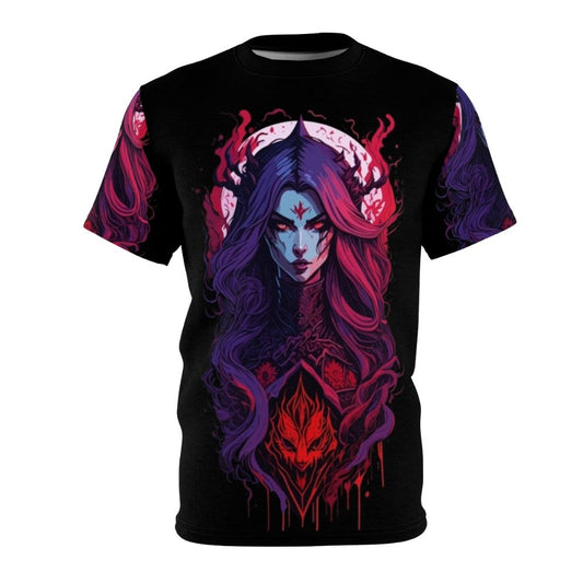 Vampiress Queen Carmilla inspired graphic t-shirt, featuring the iconic character from the Castlevania Netflix series