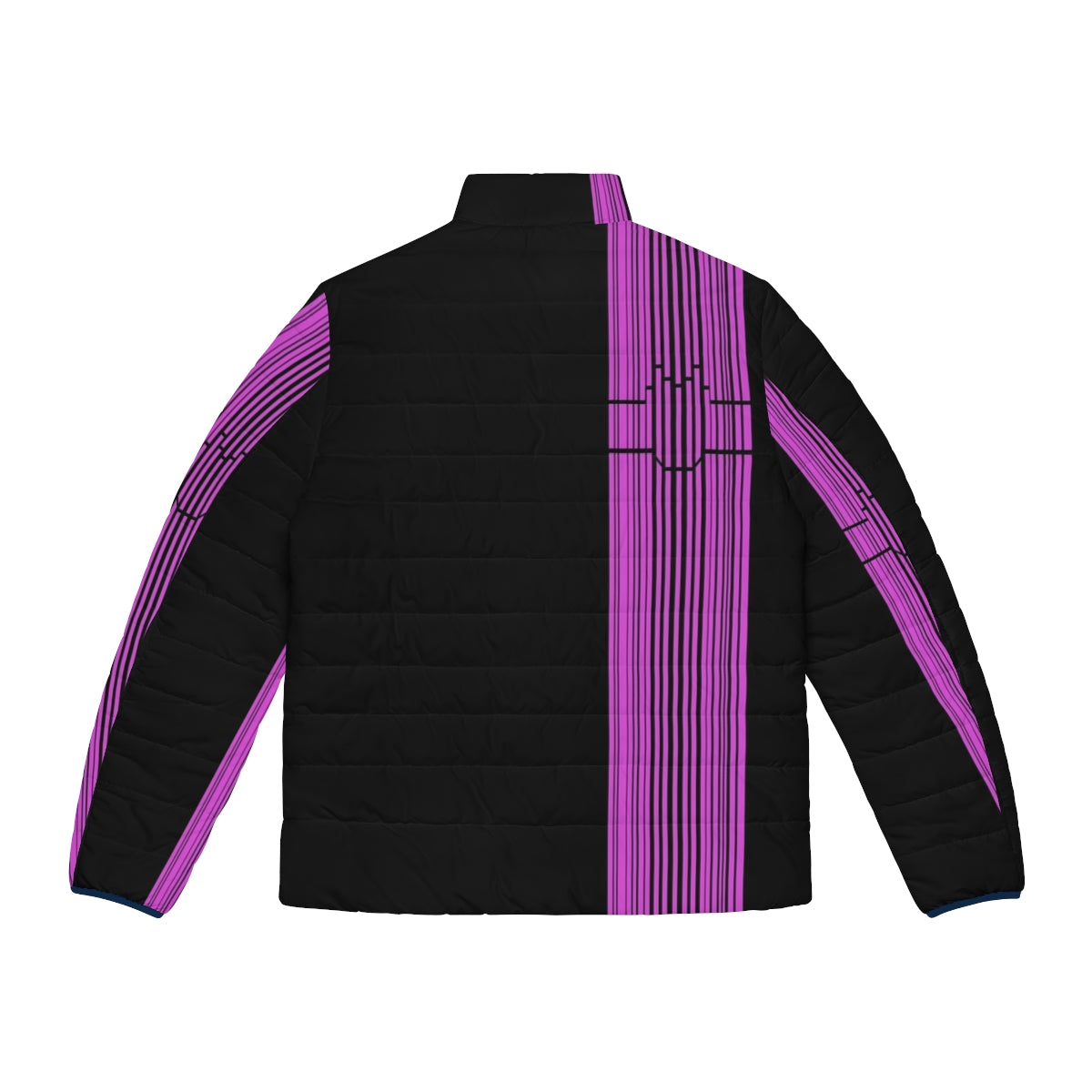 Decade Barcode Puffer Jacket - Kamen Rider Decade Inspired Coat with Barcode Design - Back