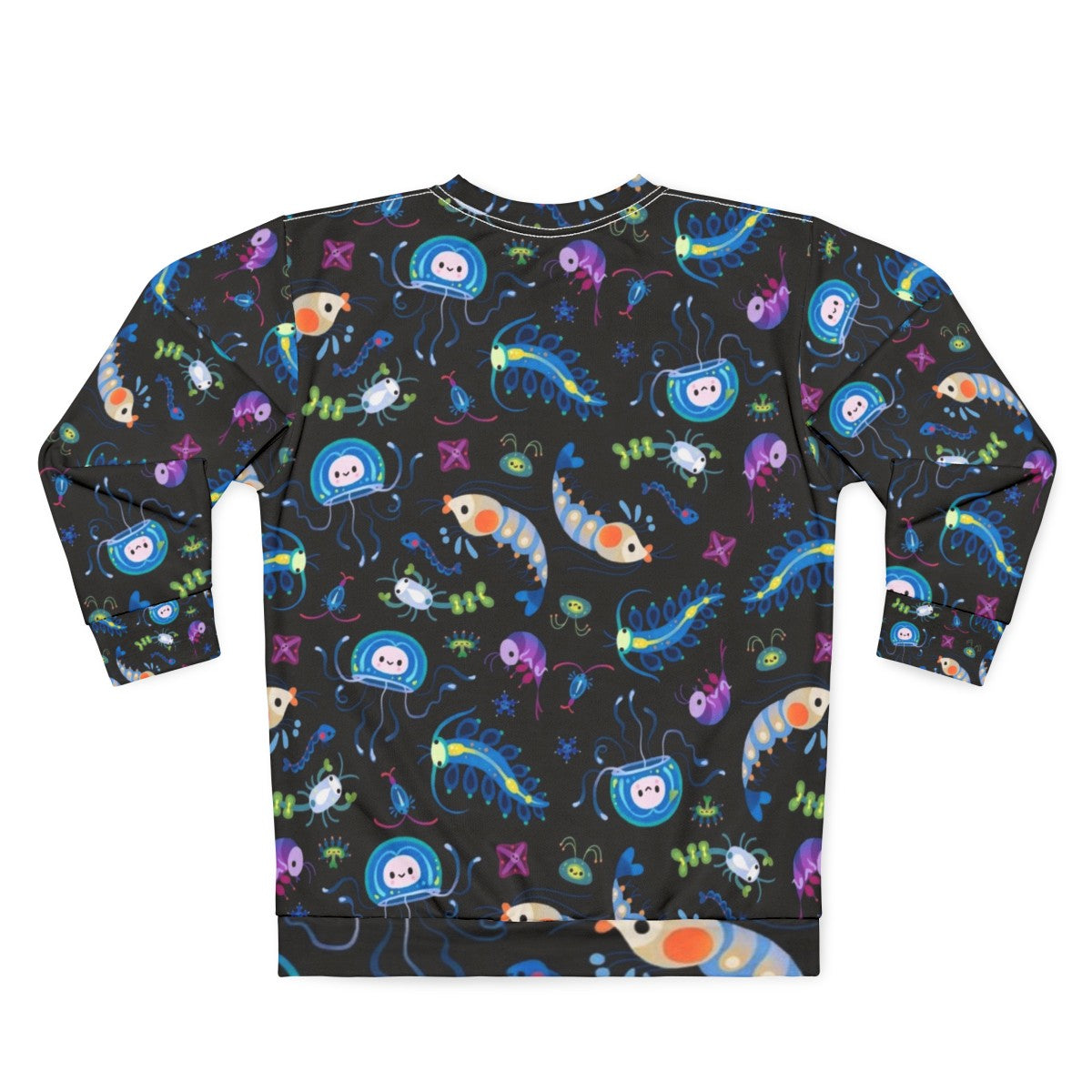 Zooplankton sweatshirt featuring microscopic ocean creatures - Back