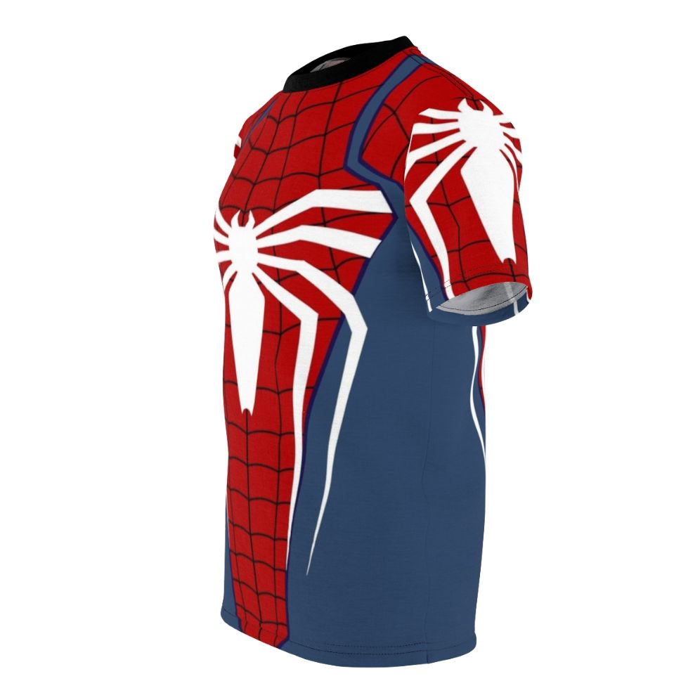 White T-shirt featuring a spider-inspired graphic design for Spider-Man fans - men left