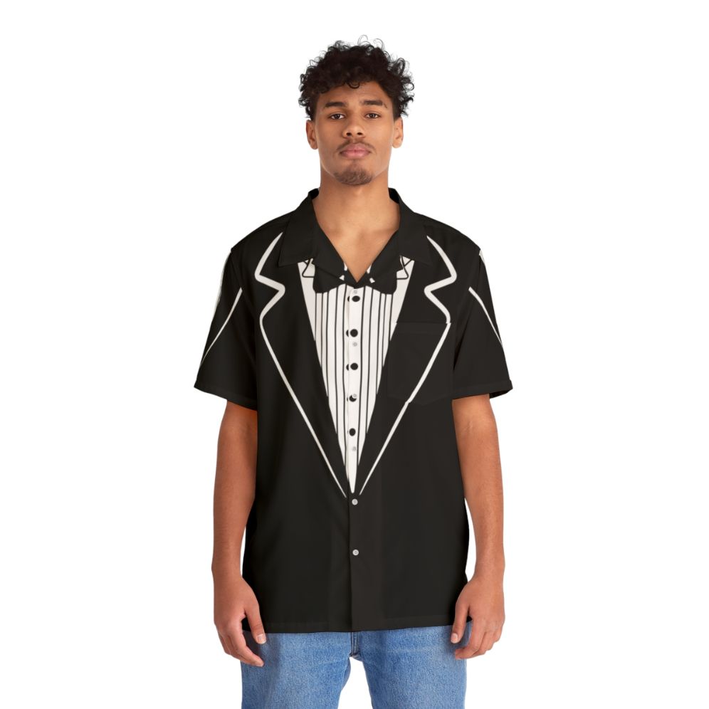 Bow Tie Tuxedo Hawaiian Shirt - People Front