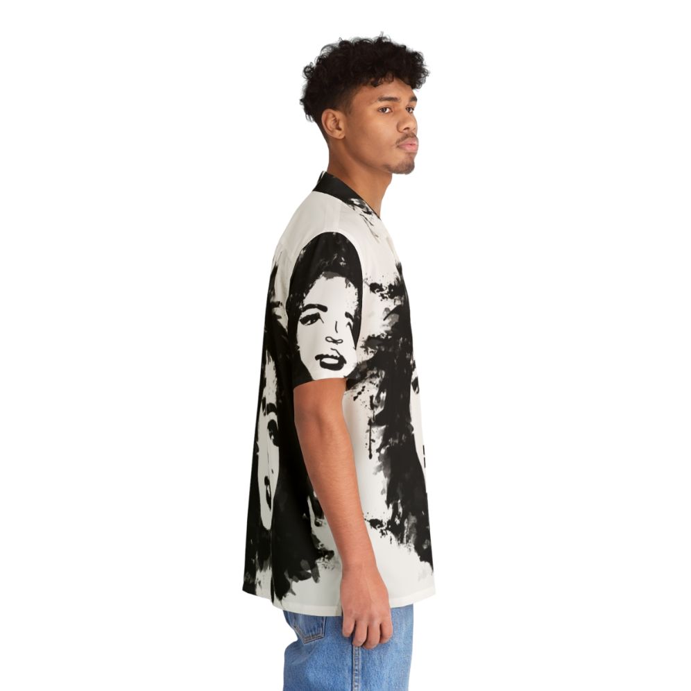 Lauryn Hill Monochrome Black Music Hawaiian Shirt - People Pight