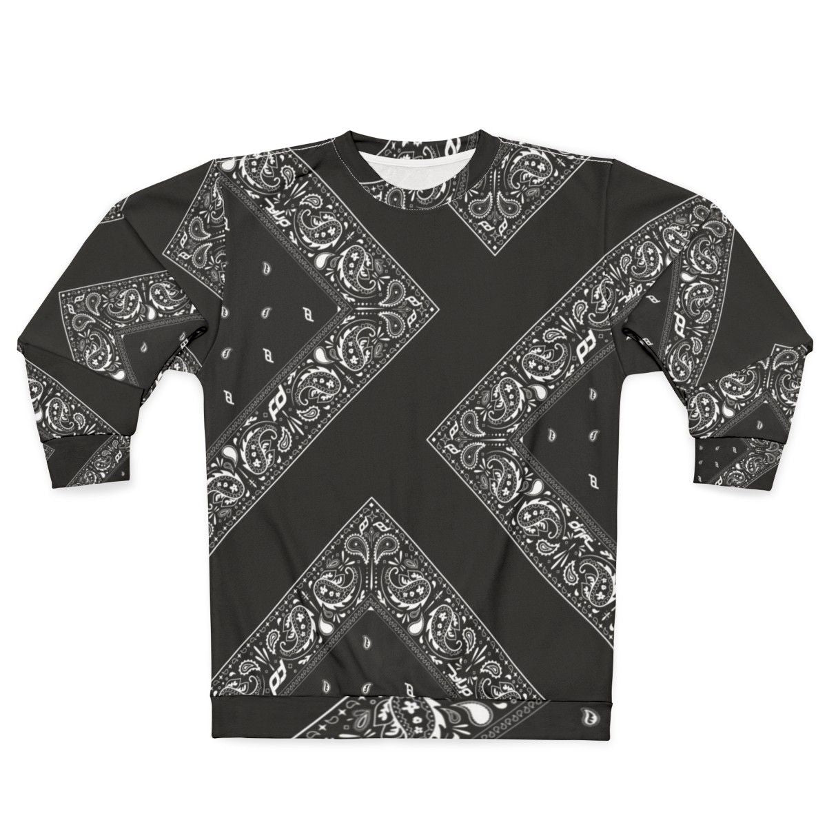 Bandana print graphic design on a cozy men's sweatshirt