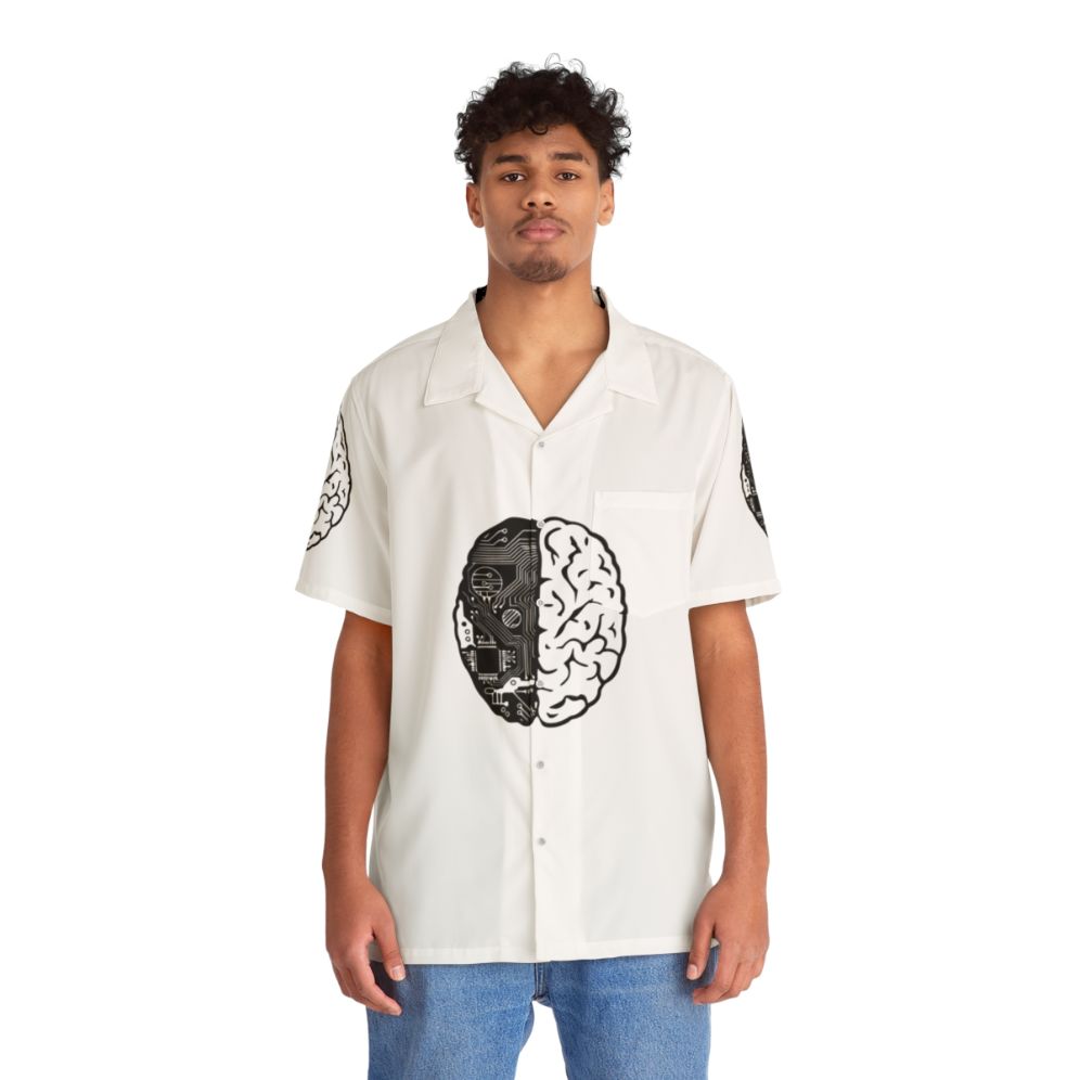 Coding Brain Hawaiian Shirt for Computer Programmers and Software Engineers - People Front