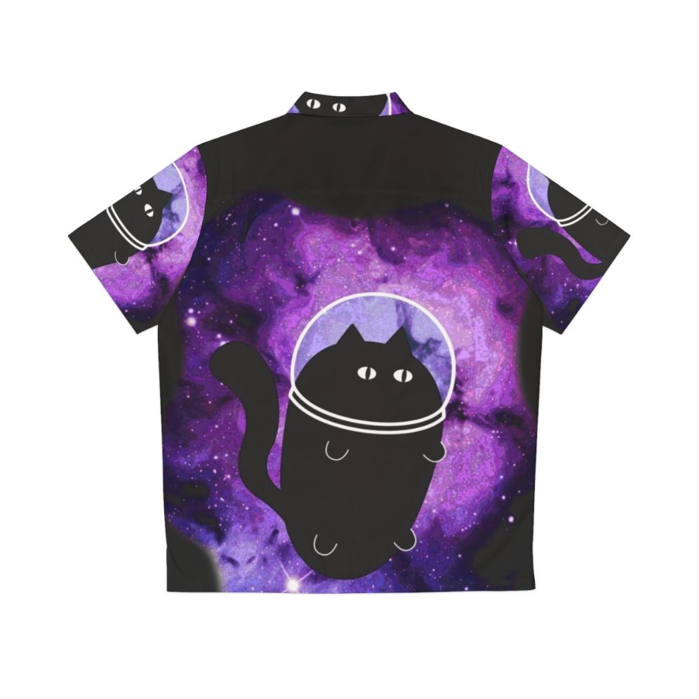 Catronaut Hawaiian Shirt featuring a cat astronaut in a galaxy design - Back