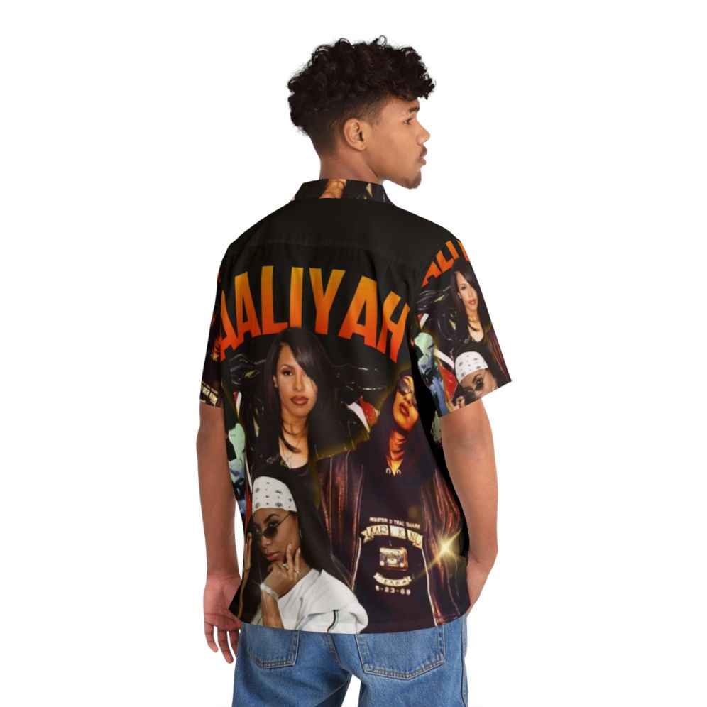 Aaliyah Vintage 90s Hawaiian Shirt - Flat lay