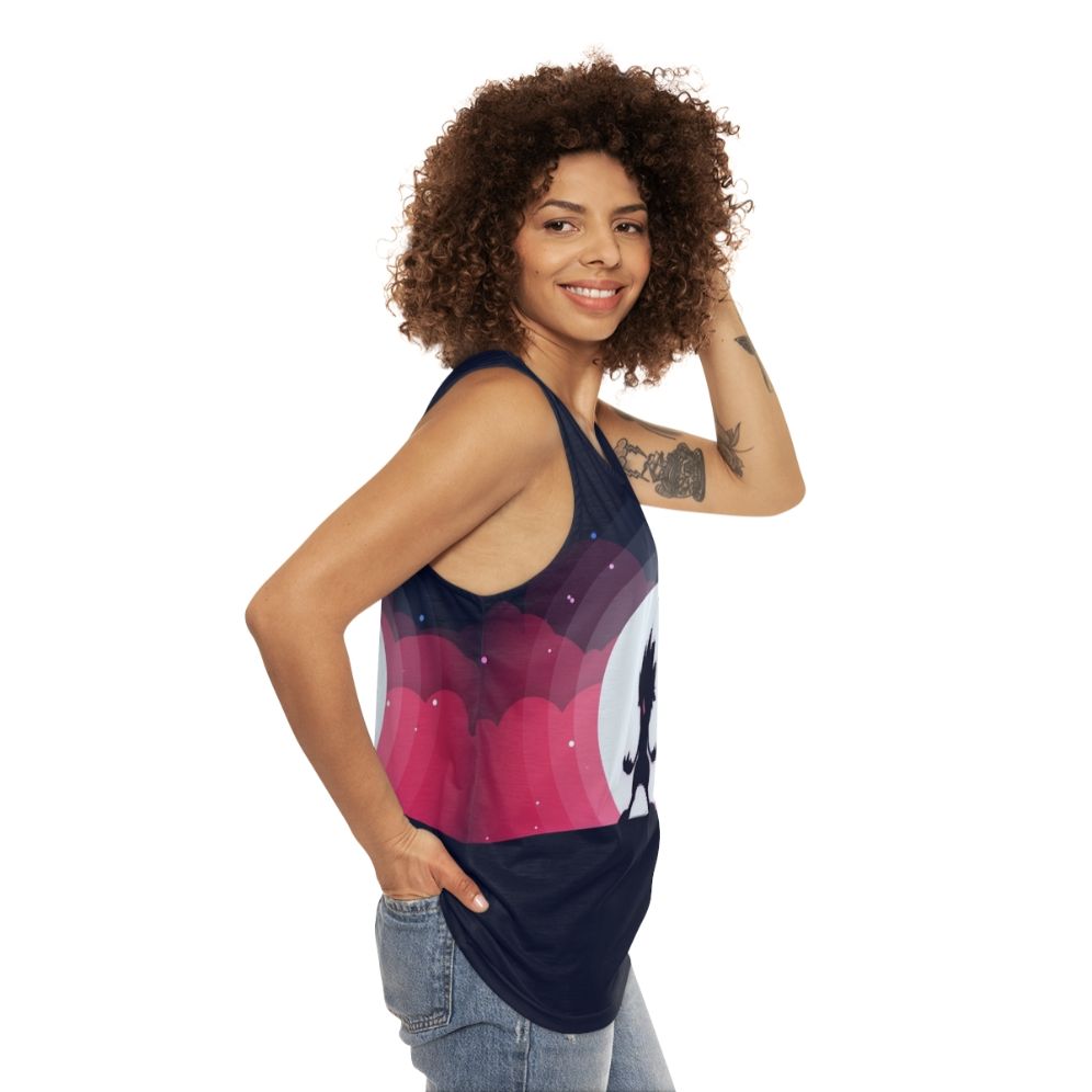 Lycanroc Flat Color Pokemon Tank Top - women side