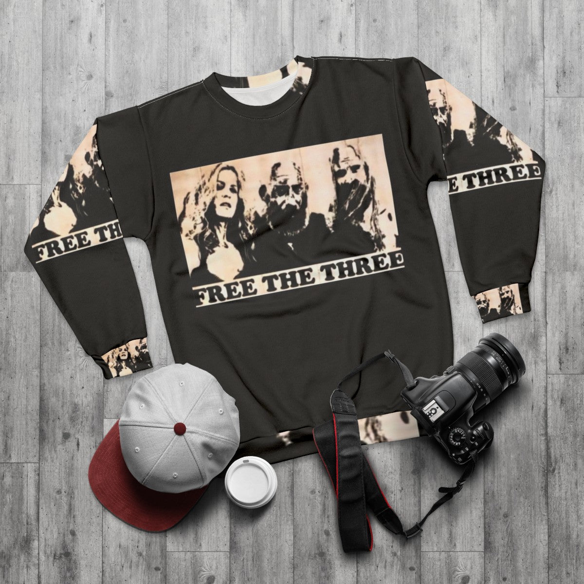 Free the 3 From Hell' Graphic Sweatshirt - flat lay