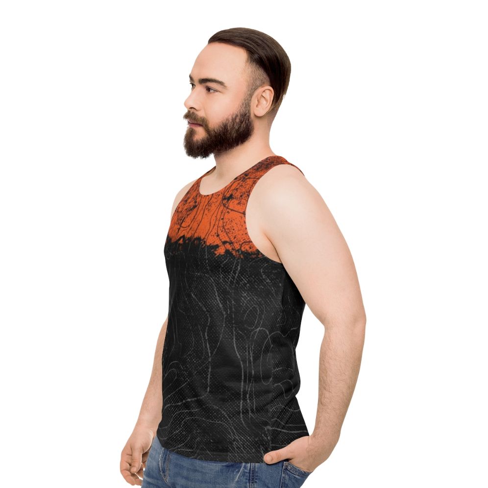 Topographic unisex tank top - men side