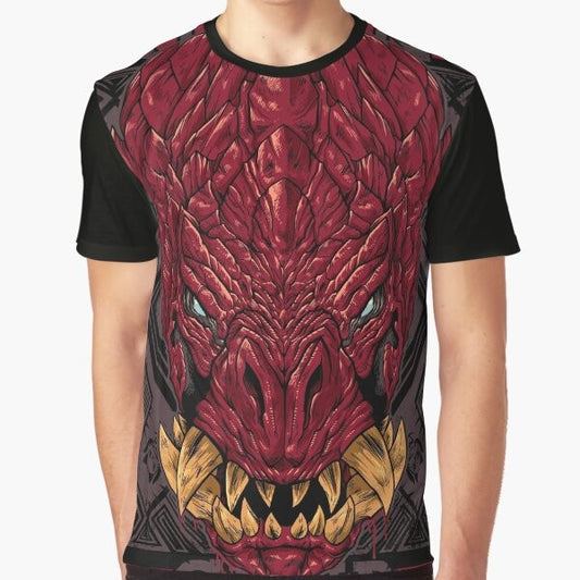 Odogaron monster from Monster Hunter World featured on a graphic hunting club t-shirt