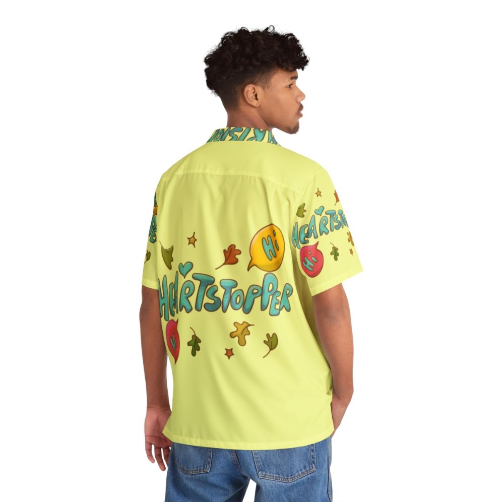 Heartstopper Leaves Hawaiian Shirt with Autumn Leaves and Characters - People Back