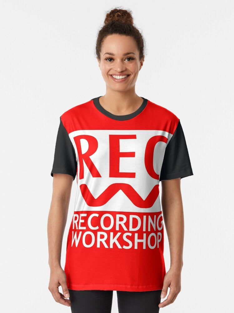 2000s Recording Workshop (RECW) Graphic T-Shirt with Vintage Logo Design - Women