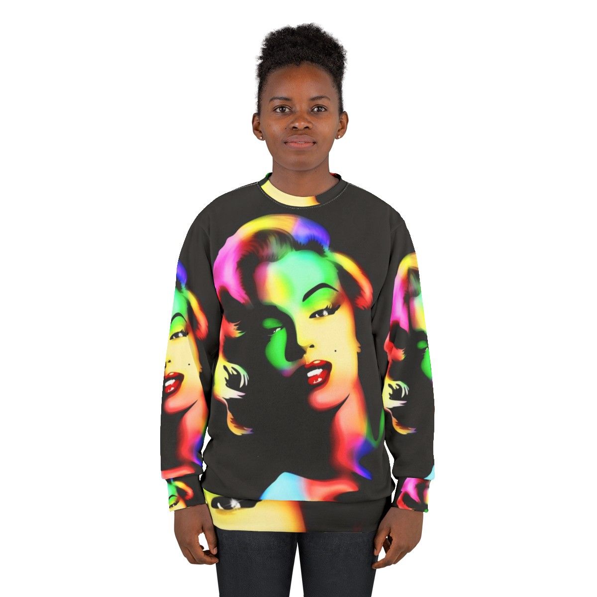 Marilyn Monroe in rainbow pop art design sweatshirt - women