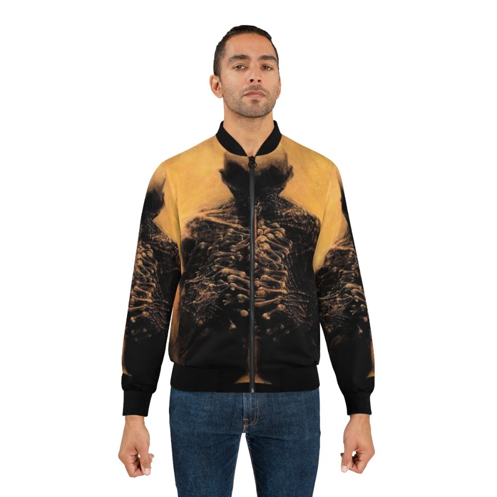 Zdzisław Beksiński's surrealist artwork "Untitled (Musician)" printed on a bomber jacket - Lifestyle