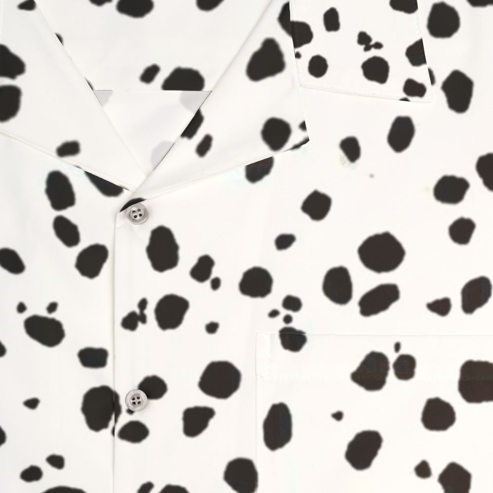 Cute Hawaiian shirt with dalmatian dog spots and dots print - Detail