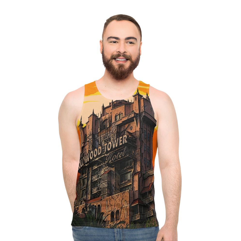 Vintage Hollywood 1939 Unisex Tank Top with Lightning Bolt Design - men