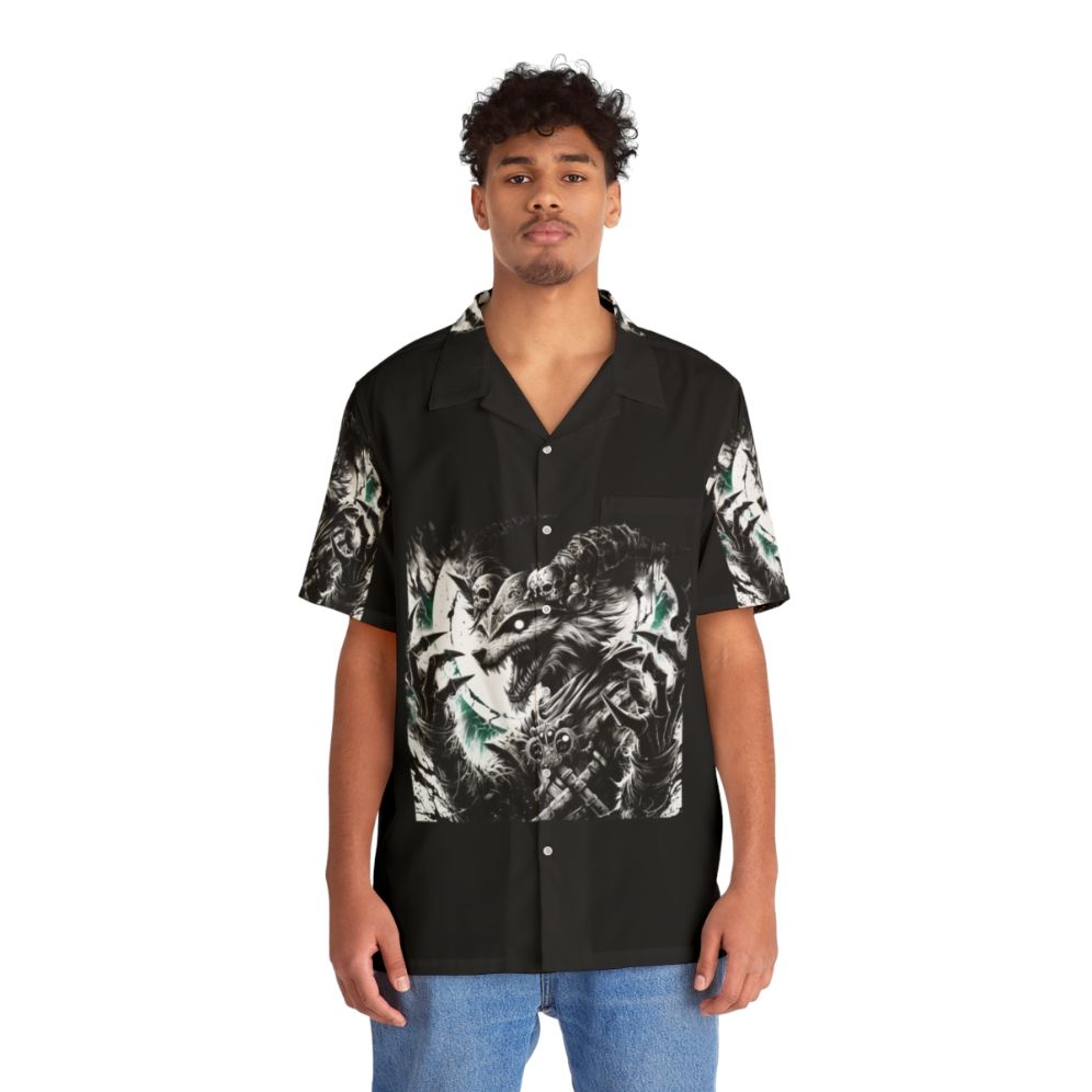 furry hawaiian shirt with cute animal characters - People Front