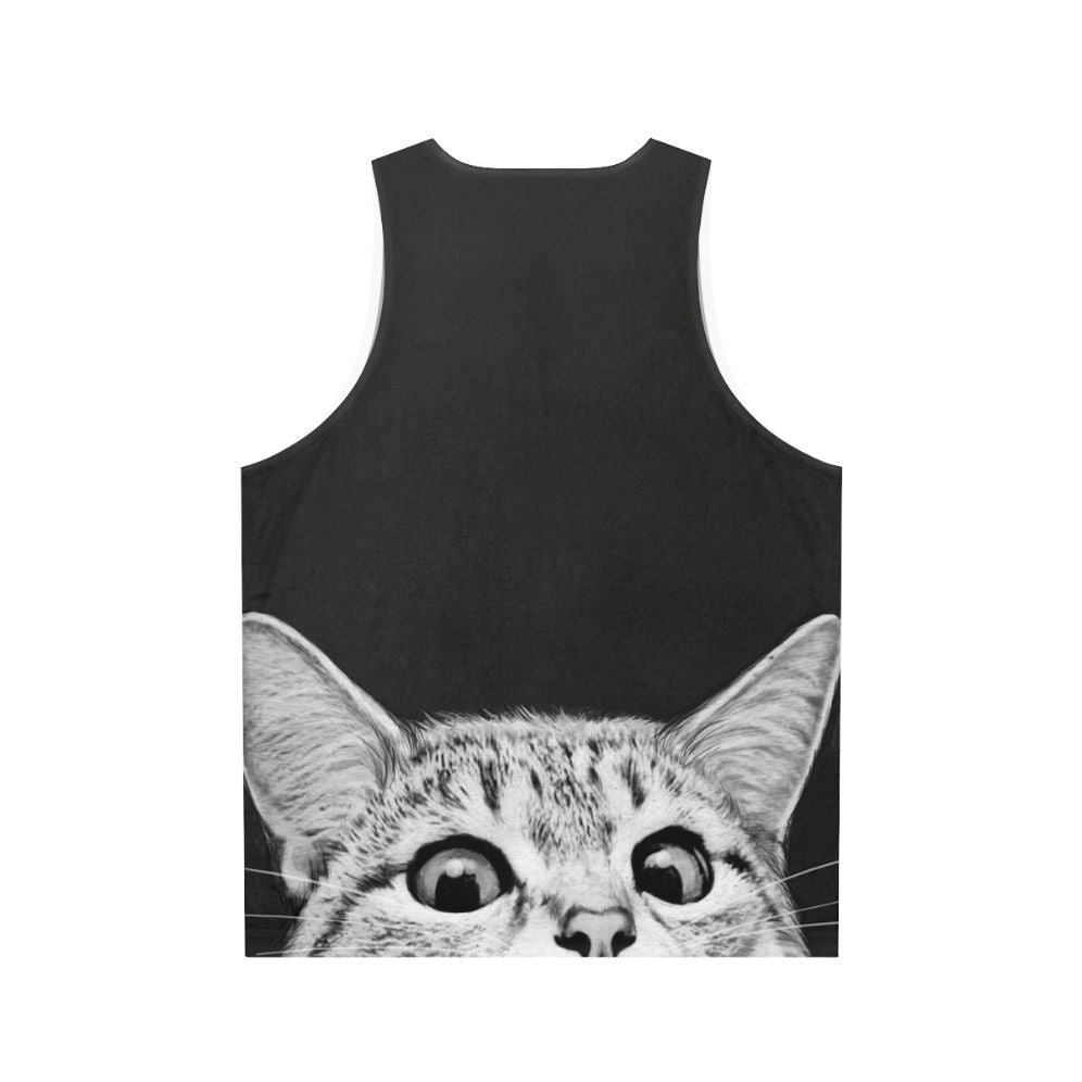 Unisex 'You Asleep Yet?' cat-themed tank top - Back