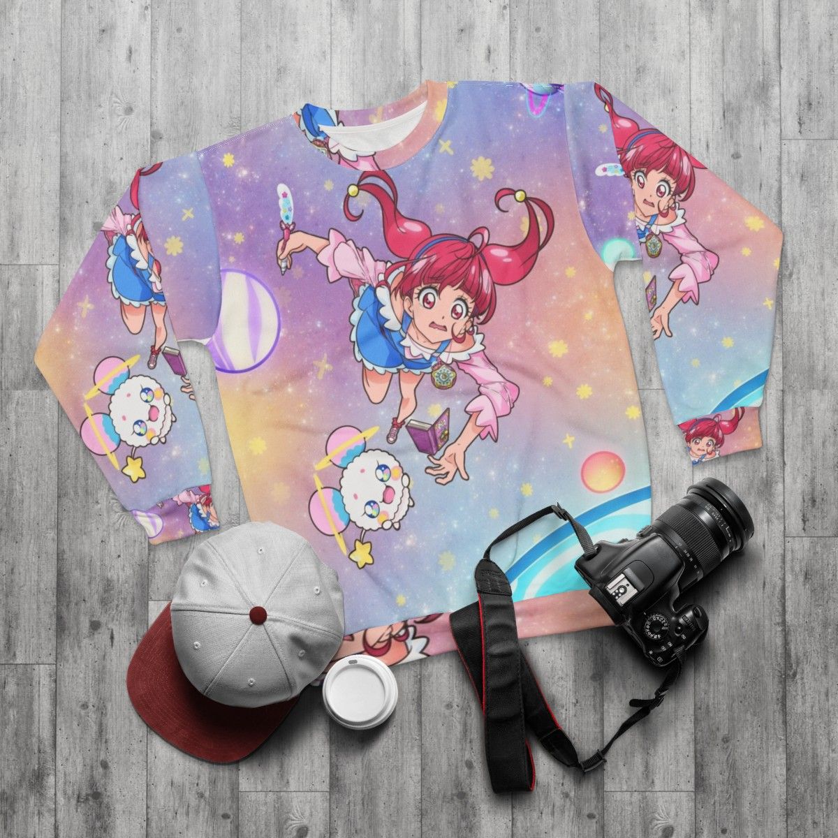 Star Twinkle Precure Anime Girl Sweatshirt - flat lay