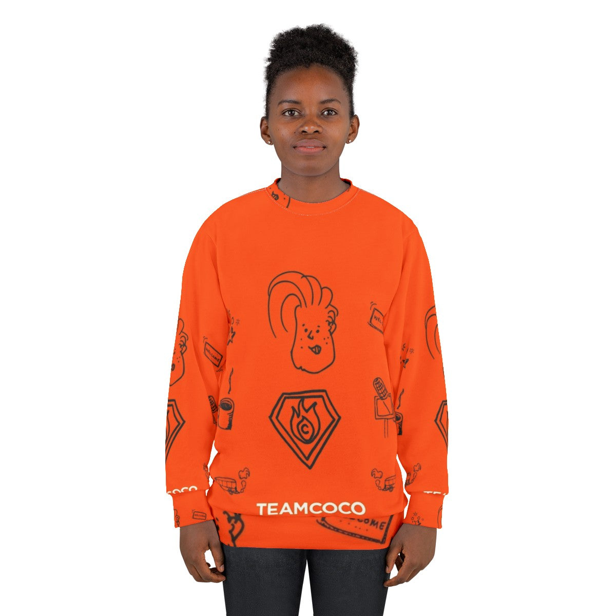 Team Coco Doodle World Graphic Sweatshirt featuring Conan O'Brien - women