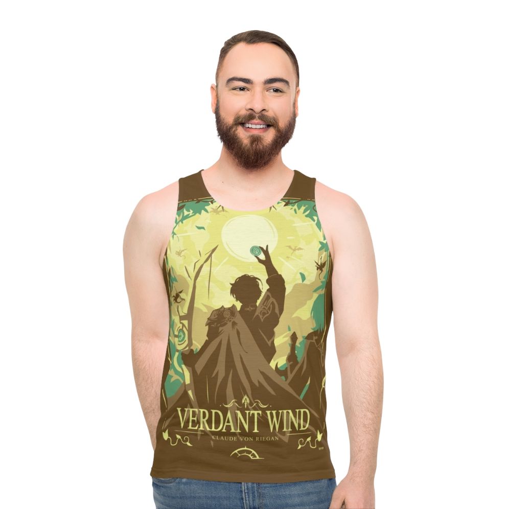 Unisex fire emblem three houses tank top with verdant wind design - men