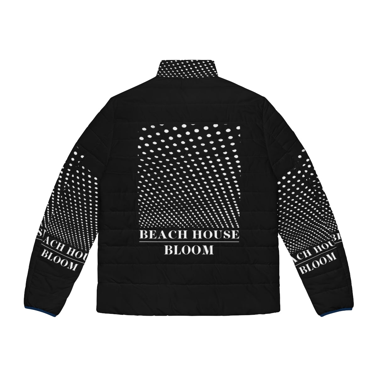 Cozy beach house bloom puffer jacket for indie dream pop fans - Back