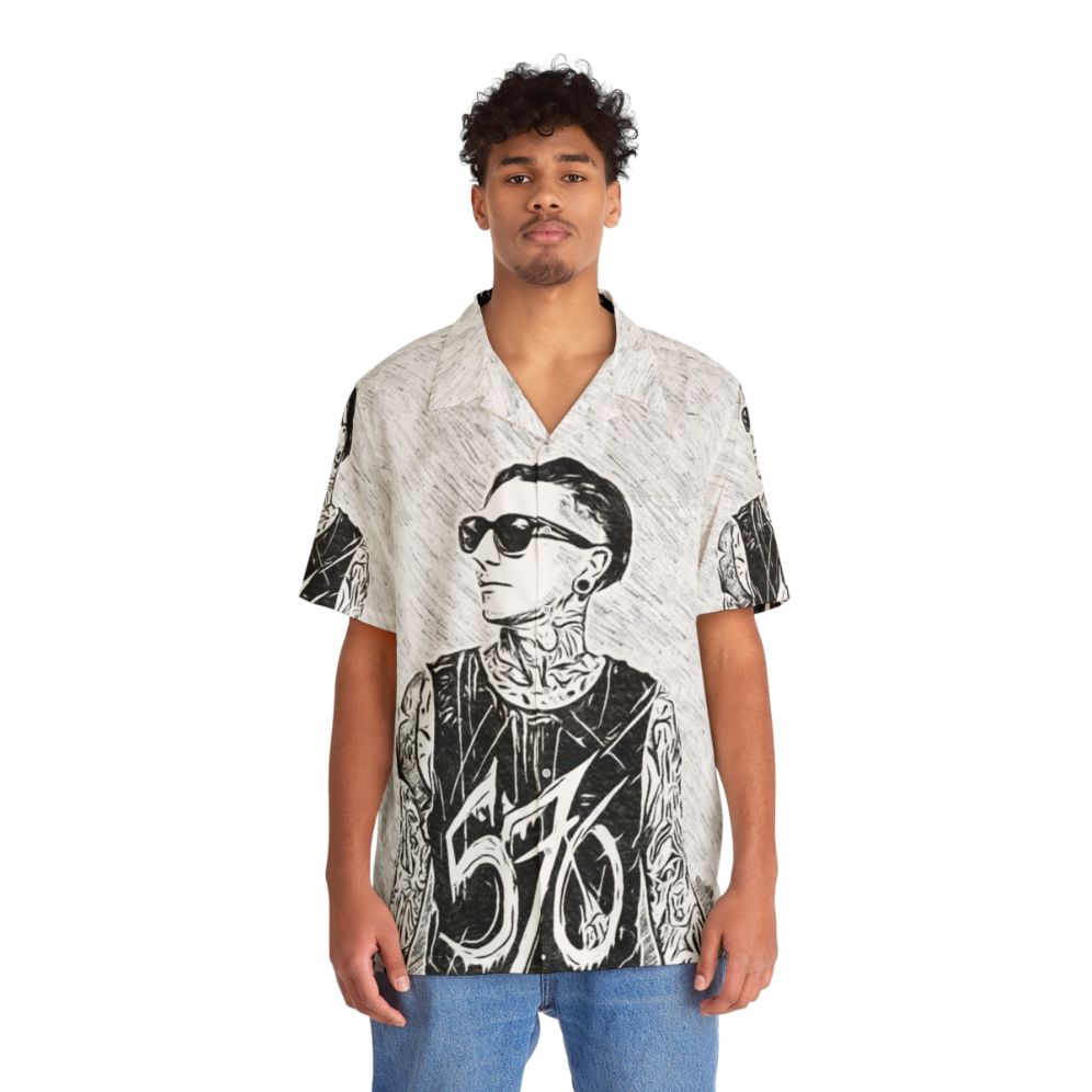 Motionless in White Chris Motionless Hawaiian Shirt - People Front