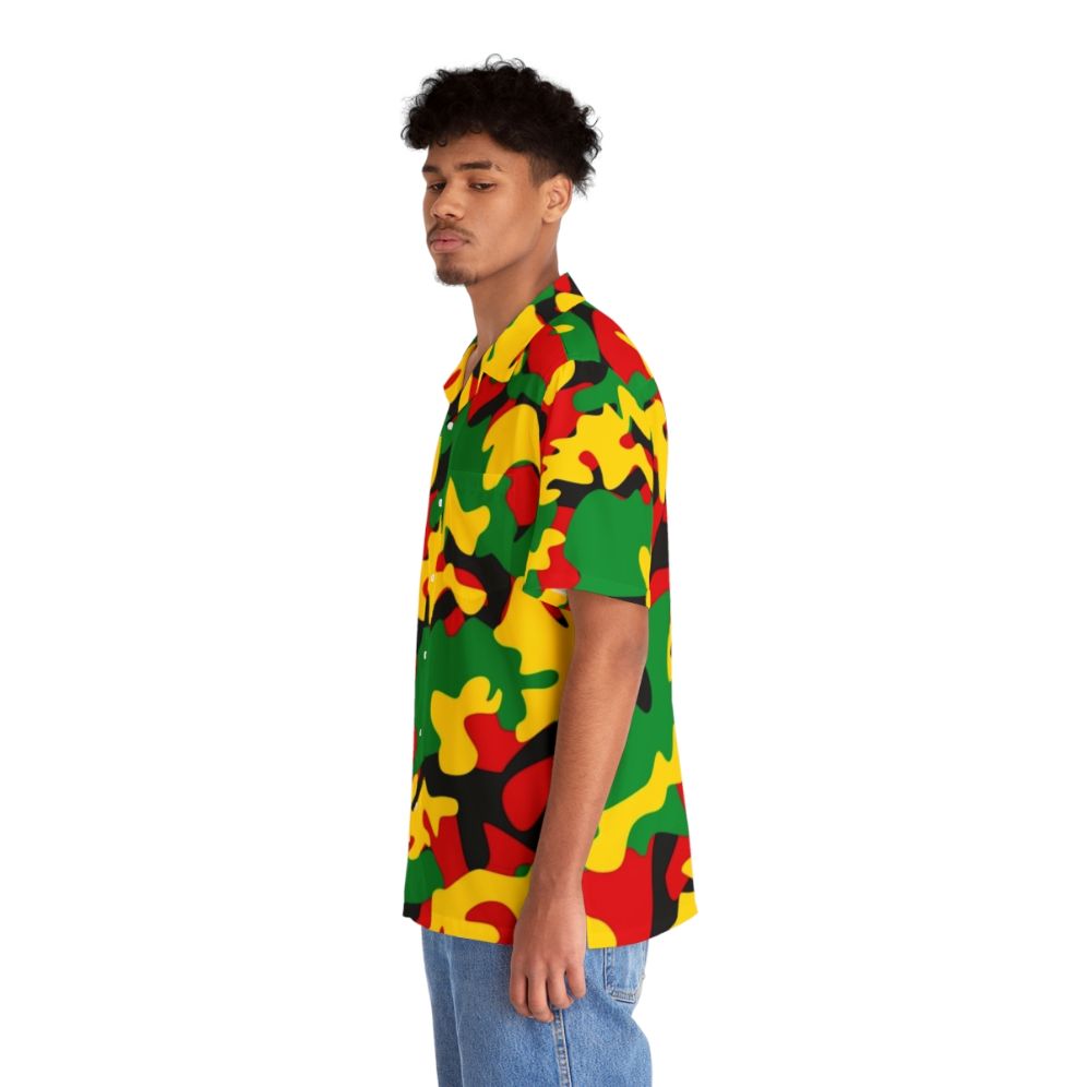 Vibrant reggae camo Hawaiian shirt - People Left