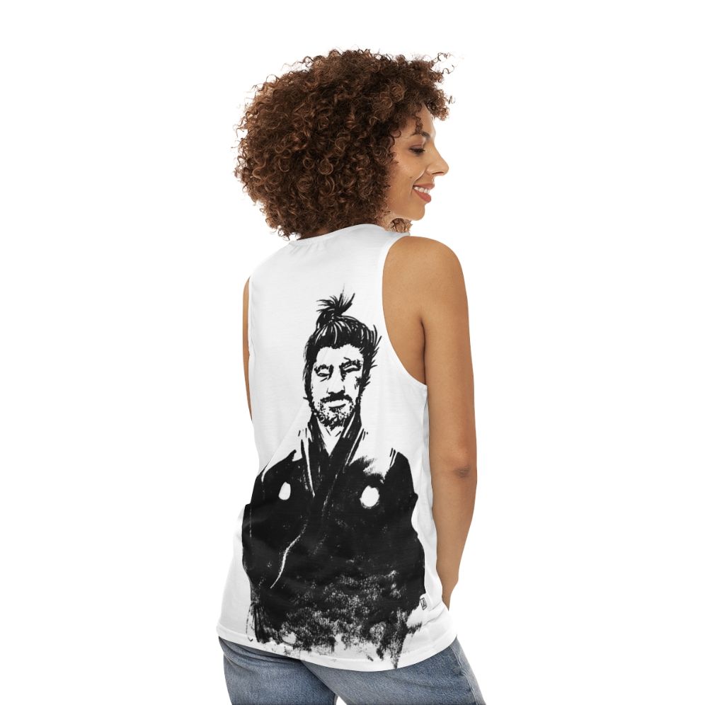 Yojimbo Unisex Tank Top Featuring Iconic Samurai Character - women back