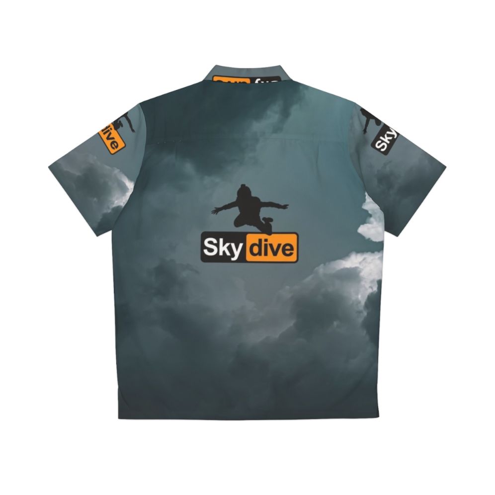 Skydive Hawaiian Shirt with Cloud Graphics - Back